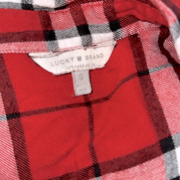 Lucky Brand red plaid button down size small - Picture 4 of 6